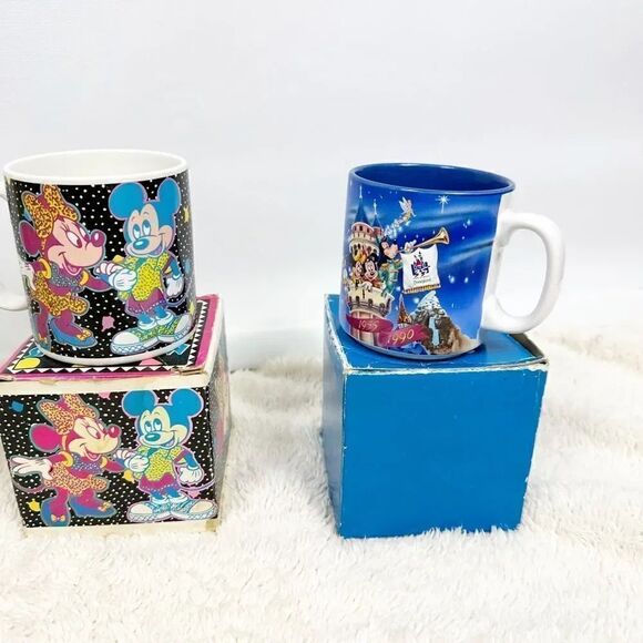 Vintage 80s Applause Disney Mug Lot of 4 Original Boxes Mickey Minnie Set Cups - Picture 3 of 14